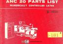 Ikegai-Ikegai ANC 20, Parts List and Illustrated Drawings Manual-ANC 20-01